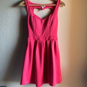 Pink Cute Heart Back Dress